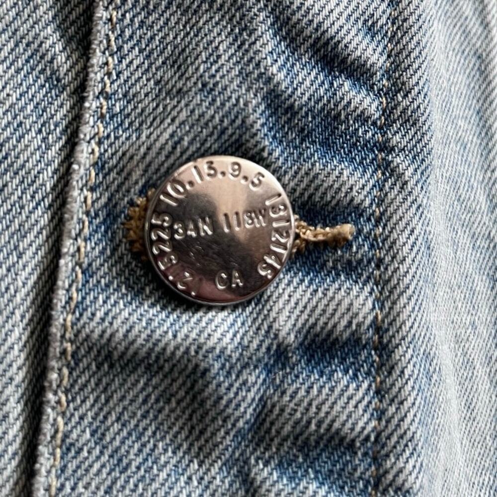 Current Elliot Rolled Short Sleeve Denim Trucker Jacket Oversized Size 0 USA - Picture 10 of 12